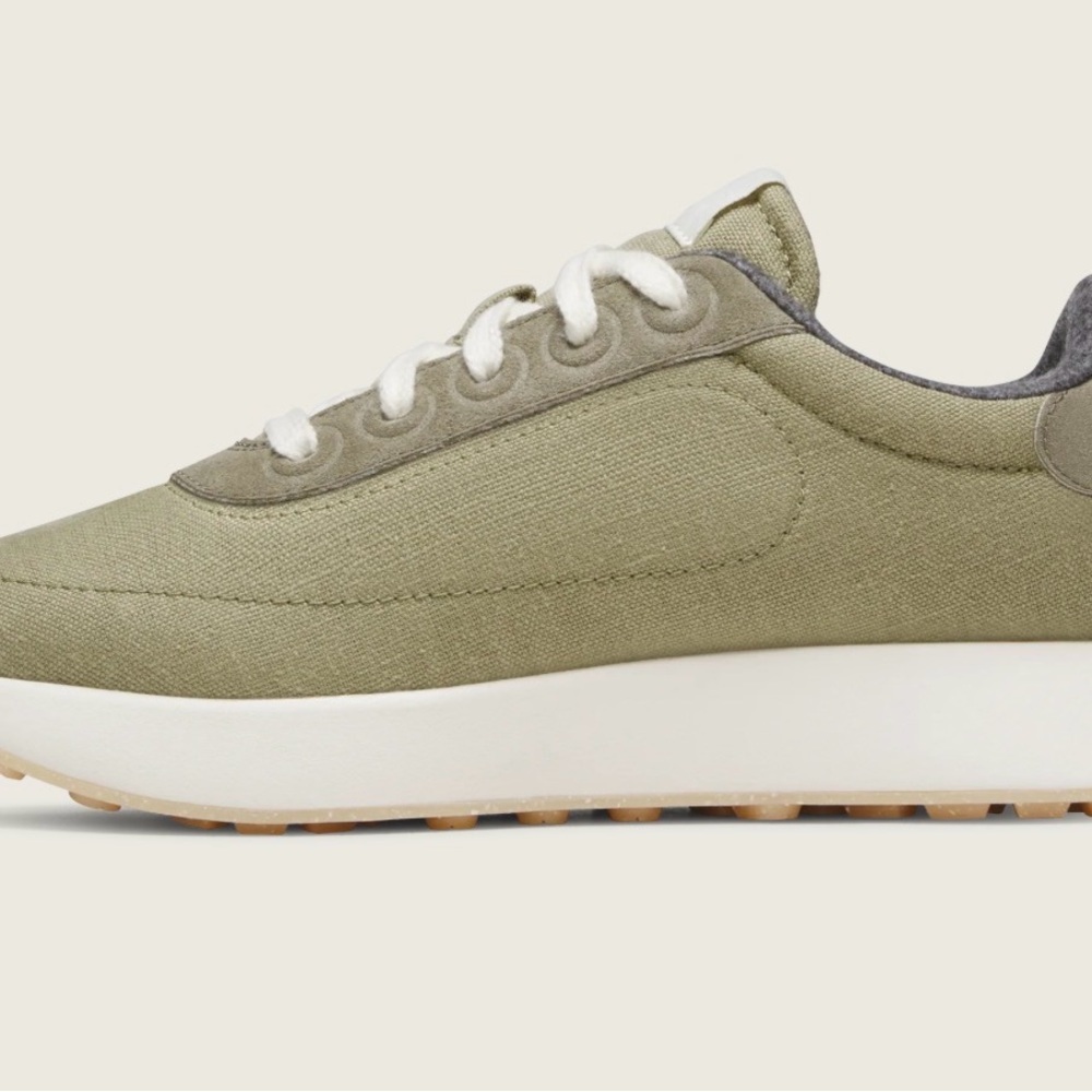 allbirds Men's Olive Green Low-Top Sneakers with White Sole